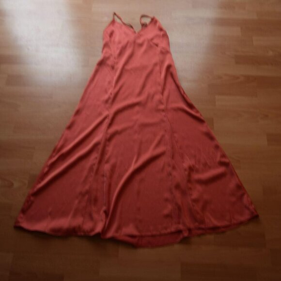 H&M Coral Satin Slip Dress – Maxi Length - Picture 2 of 4